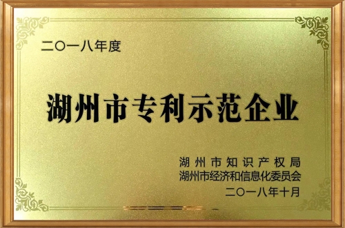 市zhuanli示范企業證書